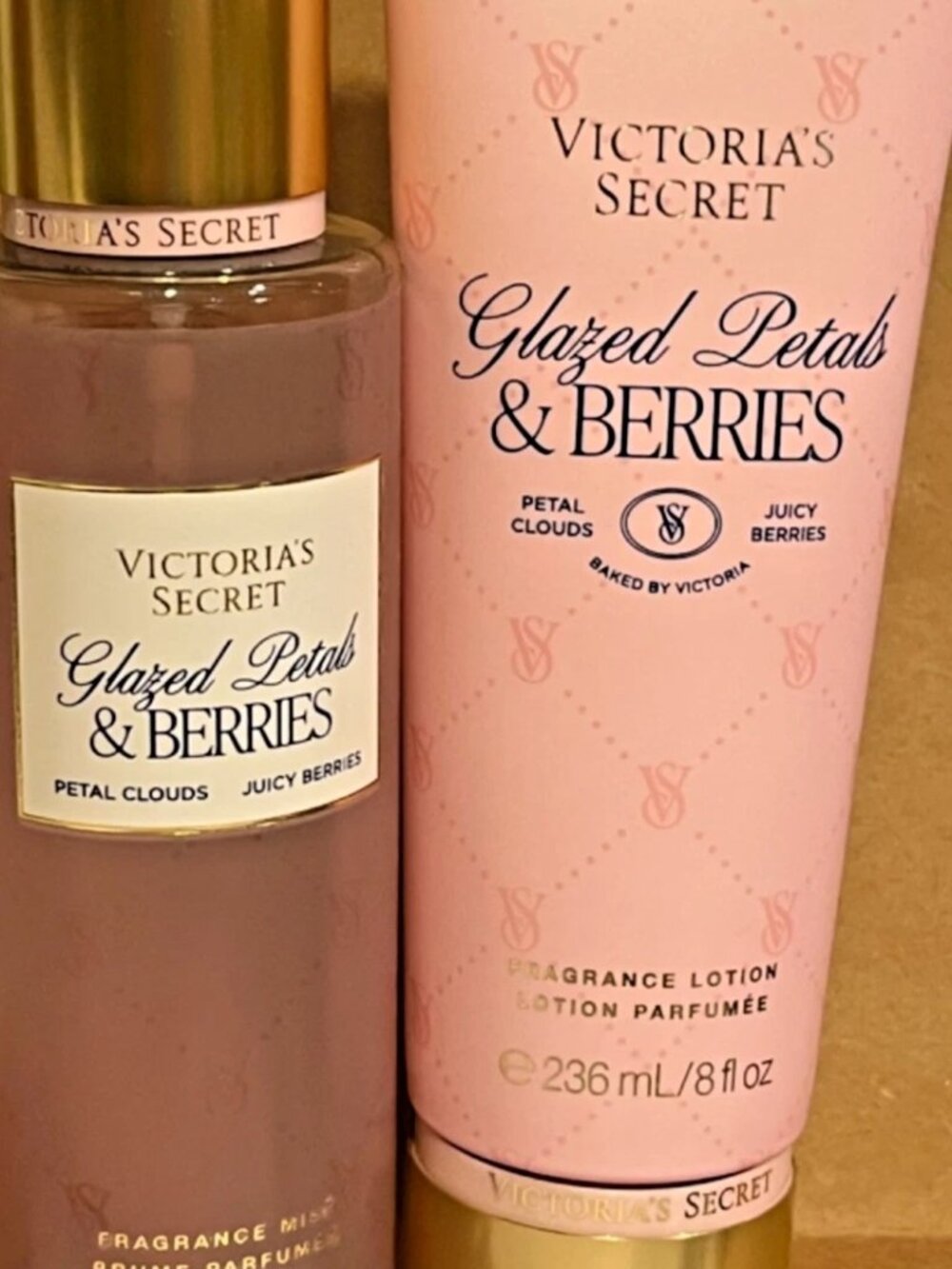 Victoria's Secret GLAZED PETALS & BERRIES Fragrance Lotion and Body Mist NWT